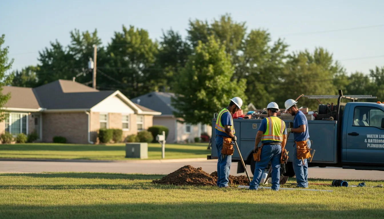 Residential water line and bathroom plumbing service in Lockney, TX
